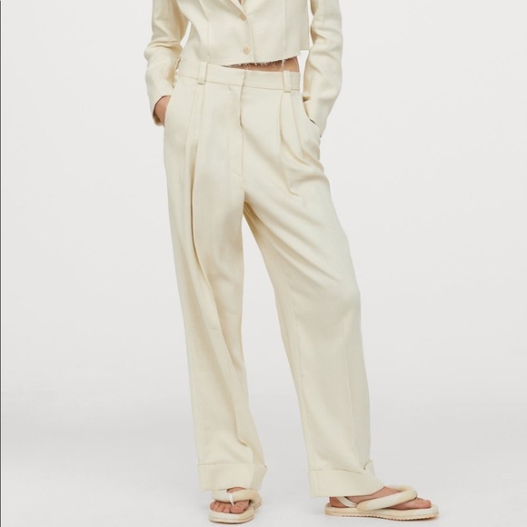 H&M Wide-Leg Twill Pants - Picture 4 of 15